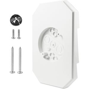 White Vinyl Siding Mounting Blocks, 8141DBL Siding Mounting Plate, Siding Lamp Mounting Kit with Built-in Electrical Box for 1/2 inch Lap Double and 4 inch Siding,1 Pcs