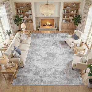 cotiled 8x10 Area Rugs Living Room: Washable Abstract Rug Grey