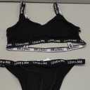 Women's Sexy Sports Bra Panties Letter Tape Cross Bra Seamless High Stretch Panty Female Underwear Fashion Activewea, L