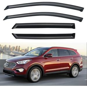 Window Visors Rain Guards Shield for 2013-2018 Hyundai Santa Fe, Out-Channel Window Vent Wind Deflectors Visors Shades for 13-18 Santa Fe (EXCLUDES Santa FE XL)