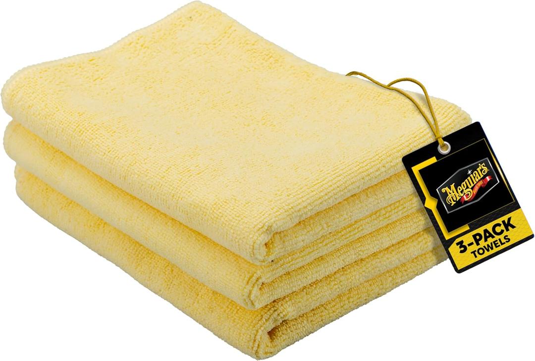 Meguiar's Supreme Shine Microfiber Towels for Cars, Absorbent Ultra-Plush Car Microfiber Towel Set for Effectively Removing Car Care Products Without Leaving Swirls, 3 Pack