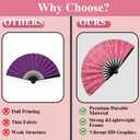 QCWN AKA Sorority Gifts for Women Large Clacking Fan for Line Dancing Alpha Kappa Alpha Paraphernalia Pink and Green Hand Fan Foldable Bamboo Popping Fans for Sisterhood Events Party