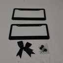 2 Pack Bling License Plate Frames, Sparkly Rhinestone Diamond Car License Plate Cover for Women, Stainless Steel Car Accessories with Glitter Crystal Caps (Black)