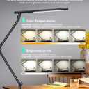 LED Desk Lamp with Clamp, 18W Architect Desk Lamp with Dual Light, Flexible 3 Sections Swing Arm, with RGB Light, with Remote, with Sensor Switch, Stepless Dimming, 4 Color Mode & 5 Brightness