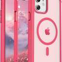 jaroco Magnetic for iPhone 12/12 Pro Case, [Compatible with MagSafe][Military Grade Drop Protection][Heavy Duty Protection][Non-Slip][Shockproof] 2-Layer Durable Bumper Phone Case 6.1''-Rose