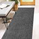 2' x 5' Runner Rugs with Rubber Backing, Indoor Outdoor Utility Carpet Runner Rugs, Stripe Gray, Can Be Used as Aisle for The RV and Boat, Laundry Room and Balcony