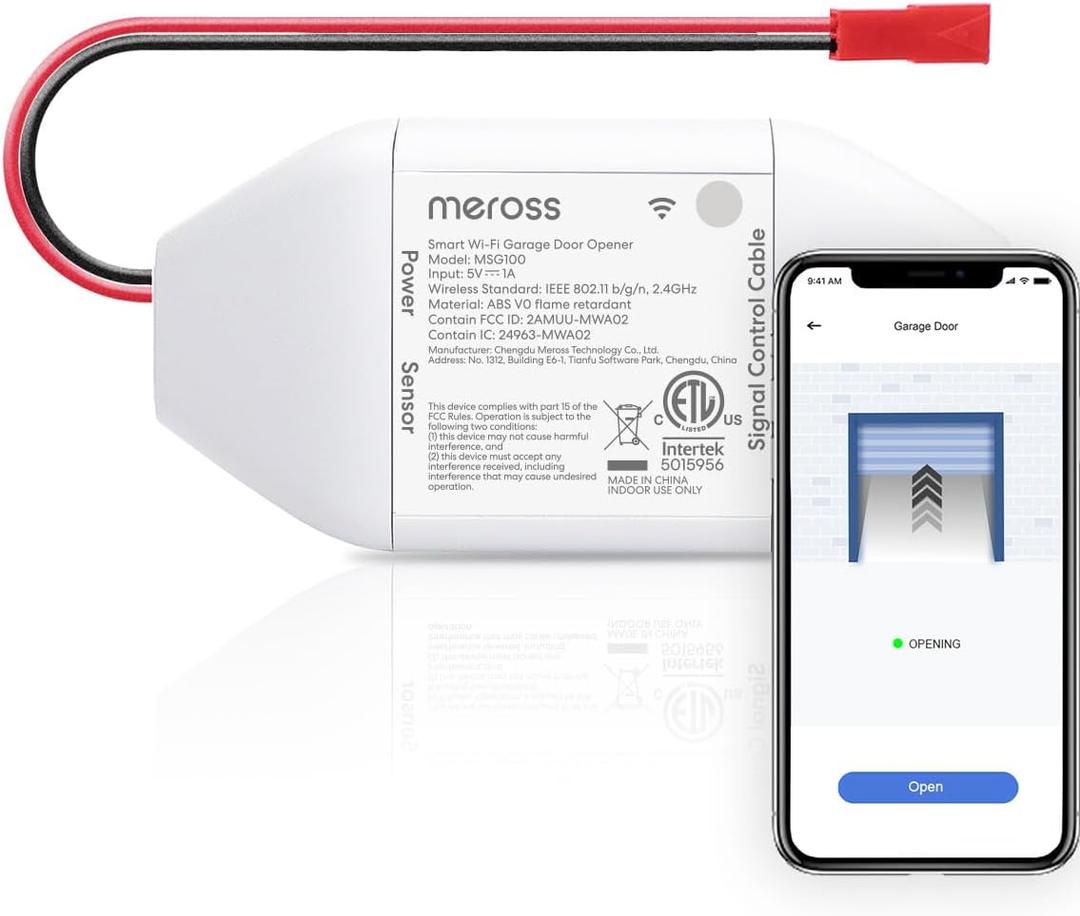 meross Smart WiFi Garage Door Opener Remote, App Control, Works with Alexa, Google Assistant and SmartThings, No Hub NeededNon HomeKit Versions