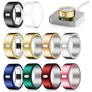 Snyeest 10 Pack Cover Compatible for Oura Ring 4/Gen 3 Heritage/Gen 3 Horizon,(NOT Compatible with Oura 4 Ceramic),Charging Directly,Rugged TPU Elastic Finger Protector for Workout Women Men-Size 8