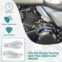 Motorcycle Mid Frame Air Deflector Heat Shield Fit for Harley Touring Road Glide Electra Glide Road King Street Glide Trike (for 2024-Up, Chrome)