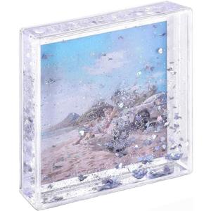 4x4 Glitter Picture Frame Cute Liquid Acrylic Photo Frames for Family Friends Couples Gifts, Mount for 4x4 inch (10x10 cm) Picture (Silver)