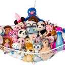 Lilly's Love Stuffed Animal Hammock | Corner Hanging Organizer, Toy Storage, Stuffed Animal Storage | Easy to Hang Plushie Net w/Included Anchors & Hooks | Cute Room, Bedroom & Home Decor (White)