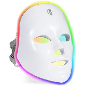 Blue Red Light Therpy Msk for Face, 7 Colors LED Light Therpy, LED Portable Facial Skin Care Msk for Face and Neck 650nm Red LED Facial Skin Care Msk (M, Apple)