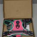 PHOEPET 2019 Upgraded No Pull Dog Harness, Reflective Adjustable Vest, with a Training Handle + 2 Metal Leash Hooks+ 3 Snap Buckles +4 Slide Buckles(L, Pink)