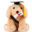 7 inch Graduation Puppy Plush,Stuffed Figure Graduates Gifts for Fans Room Decor (Bear-01-khaki-black-18cm)