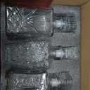 Whiskey Decanter, Liquor Decanters Set of 3, Glass Alcohol Bottle for Vodka, Tequila and Bourbon Unique Whiskey Bar and Party Decorations (28oz*2, 31oz*1)