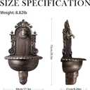 Vintage 29 in Cast Aluminum Wall Mount Fountain Sink Outdoor Garden Water Faucet with Basin, Decorative Yard Water Column,Decorative Patio Water Fountain YardHydrant Water Tap, Bronze