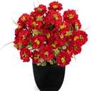 DILATATA Red Poppy Artificial Flowers in Pot 12 Inch Fake Flowers Silk Poppies Arrangement Faux Plant Flower Decor for Spring Home Decor Table Centerpiece Garden Porch Window - Red