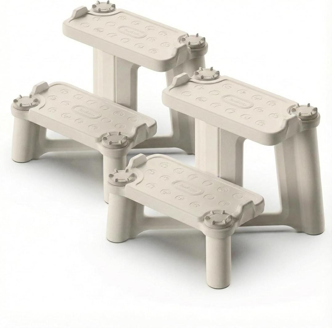 Kids Step Stool for Toddlers - Dual Height Potty Training Stool for Bathroom Sink & Kitchen, Non-Slip 2 Step Stool, Holds up to 200lbs, Sturdy Safety Helper for Kids (2 Pack)