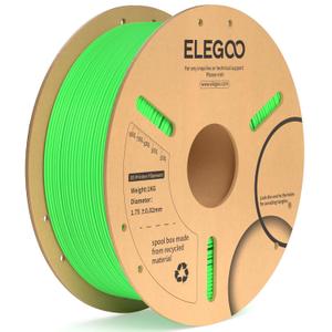 ELEGOO PLA Plus Filament 1.75mm Neon Green 1KG, PLA+ Tougher and Stronger 3D Printer Filament Pro Dimensional Accuracy +/- 0.02mm, 1kg Spool(2.2lbs) Fits for Most FDM 3D Printers