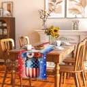 Red White and Blue Vases Flowers Table Runner 4th of July Memorial Day Veterans Day Independence Day Tablecloth Patriotic Decorations and Supplies for Home Kitchen Table-1372''