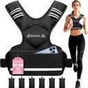 BAGAIL Adjustable Weighted Vest for Women 4-10lb, Comfortable U-Neck Rucking Vest with 6 Removable Weights, Storage Pocket and Reflective Strips for Walking, Jogging, Weight Loss & Home Workouts
