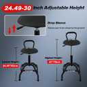 Garage Stool, Adjustable Height Swivel Work Mechanic Shop Stool with Backrest, Pneumatic Shop Chair for Home, Workshop, 300 LBS Capacity, 360 Rotation, Heavy Duty, Black