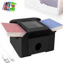 Automatic Card Shuffler 1-2 Decks with Auto & Manual Mode, Rechargeable Built-in 2000mAh Battery, Electric Playing Cards Shuffling Machine for Game Card Size Up to 2.5 x 3.6(Black)