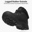 binkasen Womens Snow Boots Warm Winter Fur Lined Waterproof Ankle Booties Comfortable Outdoor Trekking Shoes Black US 10