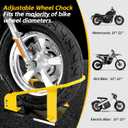 MaxxHaul Adjustable Motorcycle Wheel Chock Stand with Auto-Lock Cradle, Fits 15"21" Tires Heavy-Duty Steel Bike Stand for Trailer, Garage & Truck Bed, Includes Mounting Hardware 