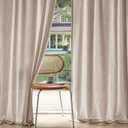 MIULEE Non-See-Through Privacy Linen Curtains 2 Panels, Light Filtering Window Curtains Farn House Textured Back Tab Semi Sheer Drapes for Bedroom Living Room, 52 x 84 Inches Long, Burlywood