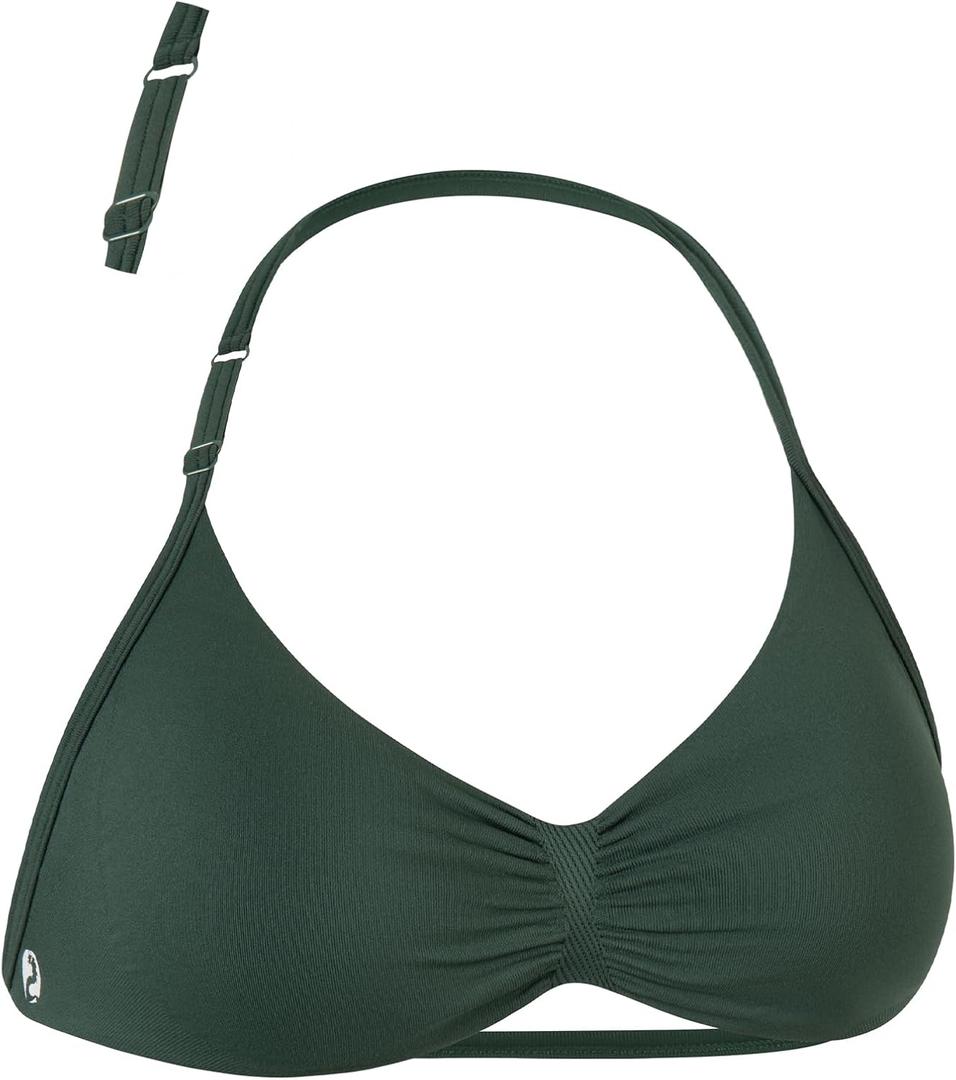 AUROLA Influence Adjustable Strappy Sports Bras for Women,Low Support Seamless Backless Padded Straps Impact Yoga Gym Bra (X-Small, Eden Green)