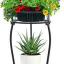 Potted Plant Stand 2 Tier Metal Flower Pot Stand Anti-Rust Heavy Duty Plant Holder Shelf for Home Indoor Outdoor