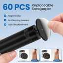 Electric Foot Callus Remover-60pcs Replacement Sandpaper Discs, 1200RPM Speed Adjustment, Metal Body, Callus & Dead Skin Removal, Black