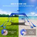 besuhot Beach Tent Sun Shelter 10x10FT Beach Shade Canopy with 8 Sandbags, UPF 50+ Protection Beach Shade Canopy, Outdoor Tent for Beach Camping Trips, Fishing, Backyard