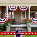 4 Pack 250th Anniversary USA Pleated Half Fan Bunting Flags, 1.5 x 3 Feet Bunting Flags Outdoor Memorial Day Fourth of July Independence Day 4th of July Decorations
