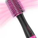 DAN Hair Dryer Brush, 4-in-1 Portable Mini Hot Air Blow Dryer Straightener & Curler Brush,Round Brush for Blowout Styler Volumizer Tools-Black