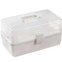 Portable Storage Box First Aid Box Household Medicine Cabinet Organiser for Home & Outdoor Multi-Layer Home Medicine Container (White