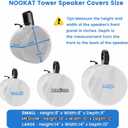 2 Pack Boat Speaker Covers, 900D Waterproof Wakeboard Tower Speaker Cover, Marine Grade UV Resistant Polyester Fabric, 10" H x 10" W x 12" D, Gray