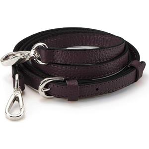 LIVE UP Full Grain Purse Strap Genuine Leather Replacement for Cross Body Bag Handbags(Expresso-Silver Buckles)