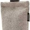 McAlister Textiles Unfilled Herringbone Charcoal Grey Doorstop Decorative Fabric Doorstopper for All Doors Machine Washable 8x7 Inches