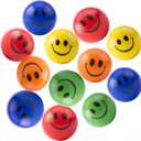 Akusety Neon Colored Smile Funny Face Stress Ball - Happy Smile Face Squishies Toys Stress Balls Bulk Pack of 12 Relaxable 2.5" Stress Relief Smile Squeeze Balls Fun Toys