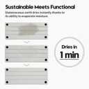 Razborci 2 Pack Fast Drying Water Absorbing Diatomite Stone Mat Tray for Kitchen & Bathroom Counter - Instant Dry Sink Caddy Organizer - Vanity Holder for Soap and Sponge White 10" x 4"