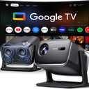 Aurzen BOOM mini Google TV Smart Projector with WiFi and Bluetooth, Voice Control, Family Mode, 20W Dolby Audio, Real-Time Focus, 4K Supported Movie Projector for Bedroom/Home Theater/Outdoor, Black