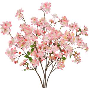 DILATATA Artificial Cherry Blossom Flowers 5 Pcs Silk Cherry Blossom Stems 27.5 Inch Long Stems Faux Silk Peach Flowers for Tall Vase Spring Decor Wedding Party Home Table Arrangement - Pink DILATATA Artificial Cherry Blossom Flowers 5 Pcs Silk Cherry Blossom Stems 27.5 Inch Long Stems Faux Silk Peach Flowers for Tall Vase Spring Decor Wedding Party Home Table Arrangement - Pink
