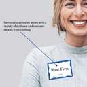 Avery Customizable Name Tags, 2-1/3" x 3-3/8", White with Blue Border, 6 Packs of 100, 600 Removable Name Badges Total (44144)