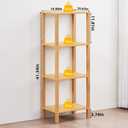 YUFAM 4 Tier Tall Bookshelf with Storage - Small Bookcase for Small Spaces, Shelf for Living Room, Office, Bedroom, Kitchen - Industrial Modern Natural Book Shelf