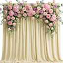 Wokceer Beige Backdrop Curtain for Wedding Parties 10x10FT Wedding Curtains Photo Backdrop Drapes Polyester for Photoshoot Baby Shower Birthday Party Curtains Background 2 Panels 5x10FT (10FTx10FT)