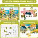 500 Piece Jigsaw Puzzle for Adults, Coastal Village Landscape Jigsaw Puzzle, Colorful Cottage Ocean View Art Puzzle for Adults, Relaxing Activity, for Puzzle Lovers