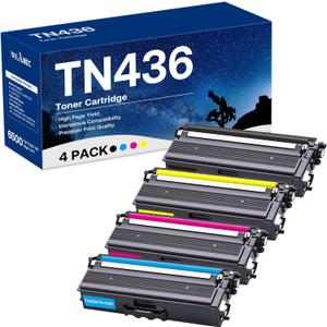 WEAREC TN436 Toner Cartridge Replacement Compatible for Brother TN 436 TN-436 TN433 TN431 for Brother HL-L8360CDW MFC-L8690CDW MFC-L8900CDW MFC-L8610CDW Printer (Black Cyan Magenta Yellow, 4Pack)