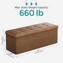 SONGMICS Storage Ottoman Bench, 43.3 Inches Folding Foot Rest Stool, 15"D x 43"W x 15"H